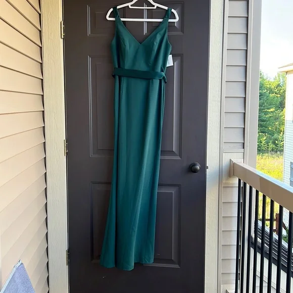 green emerald velvet dress Eternity Strapless Maxi in Dark Willow main image 0